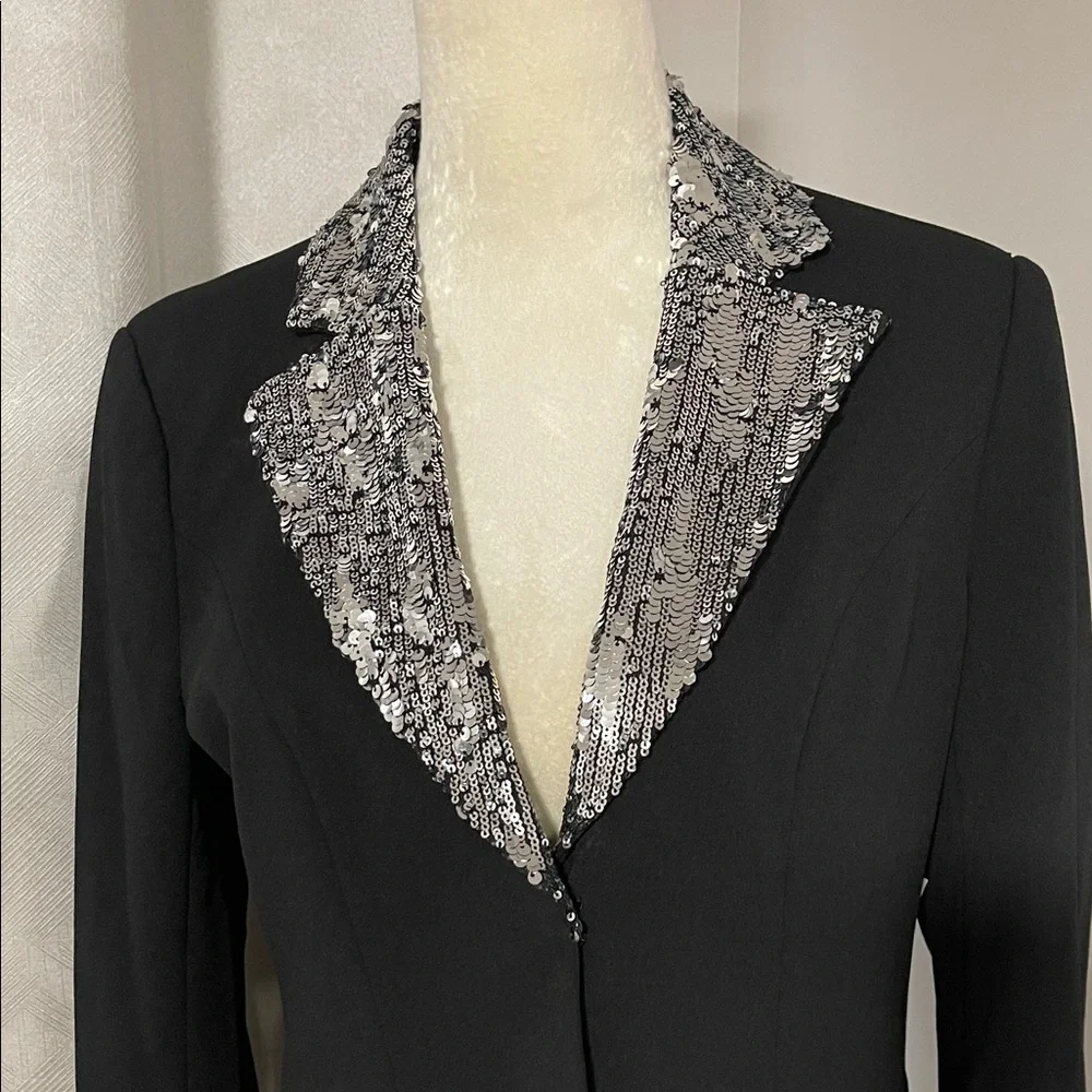 Dress the Population Black Blazer with Silver Sequin Details size M